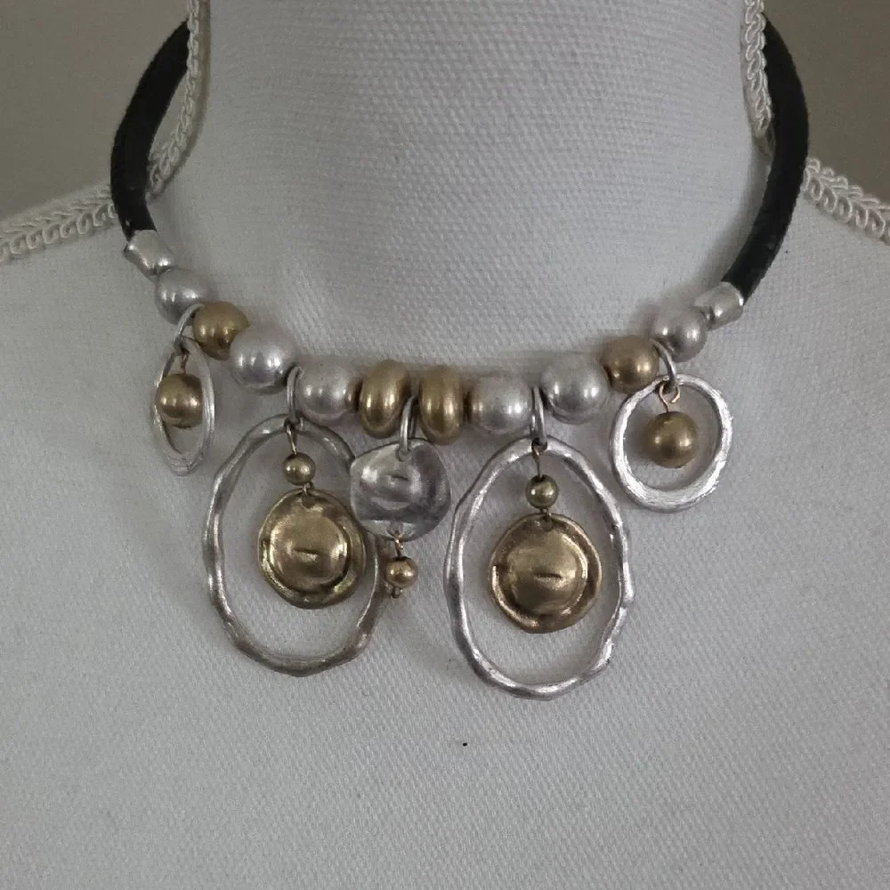 Elegant Silver and Gold Women's Necklace